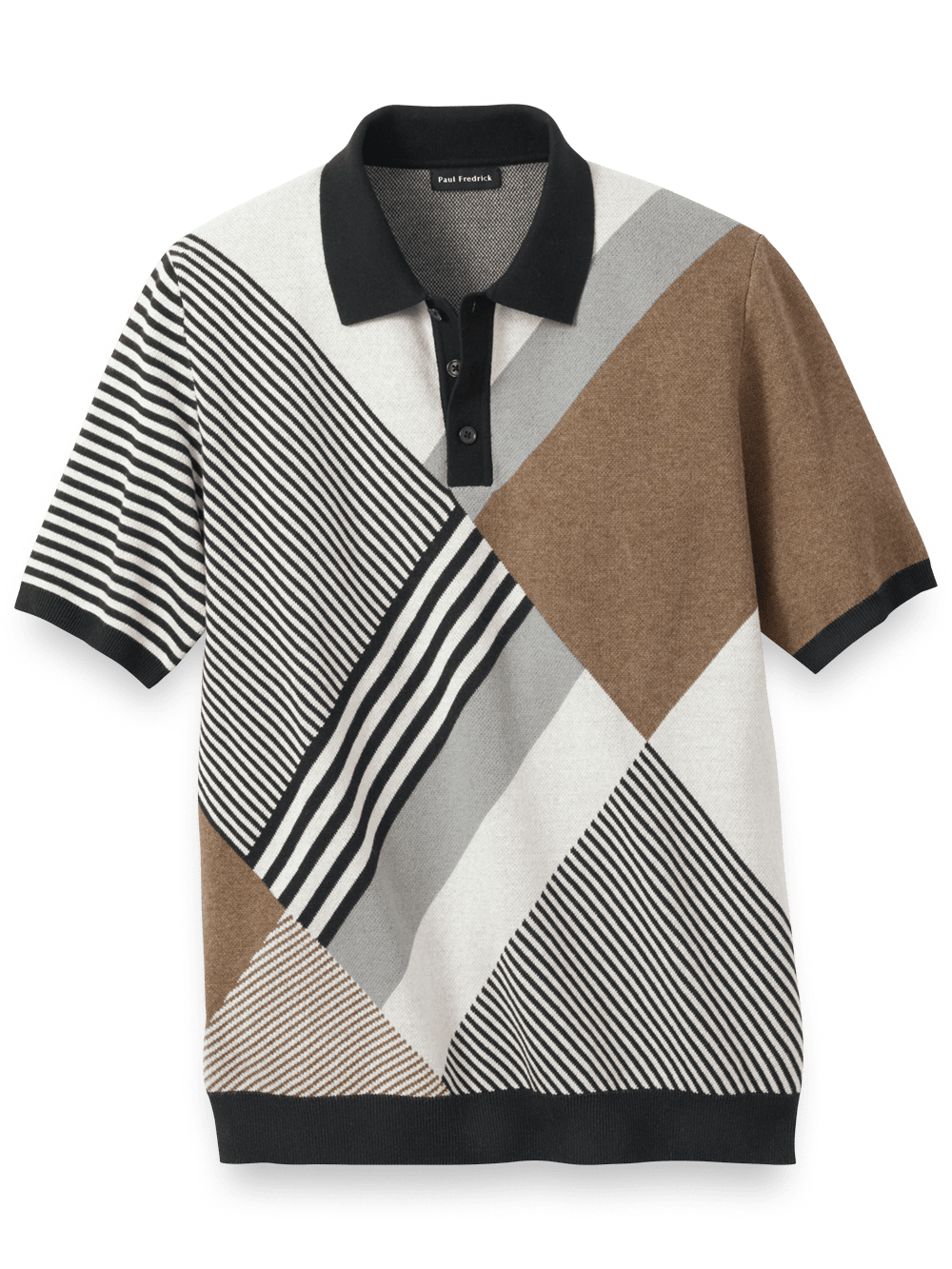 Product Image of Cotton Three Button Polo-Multi