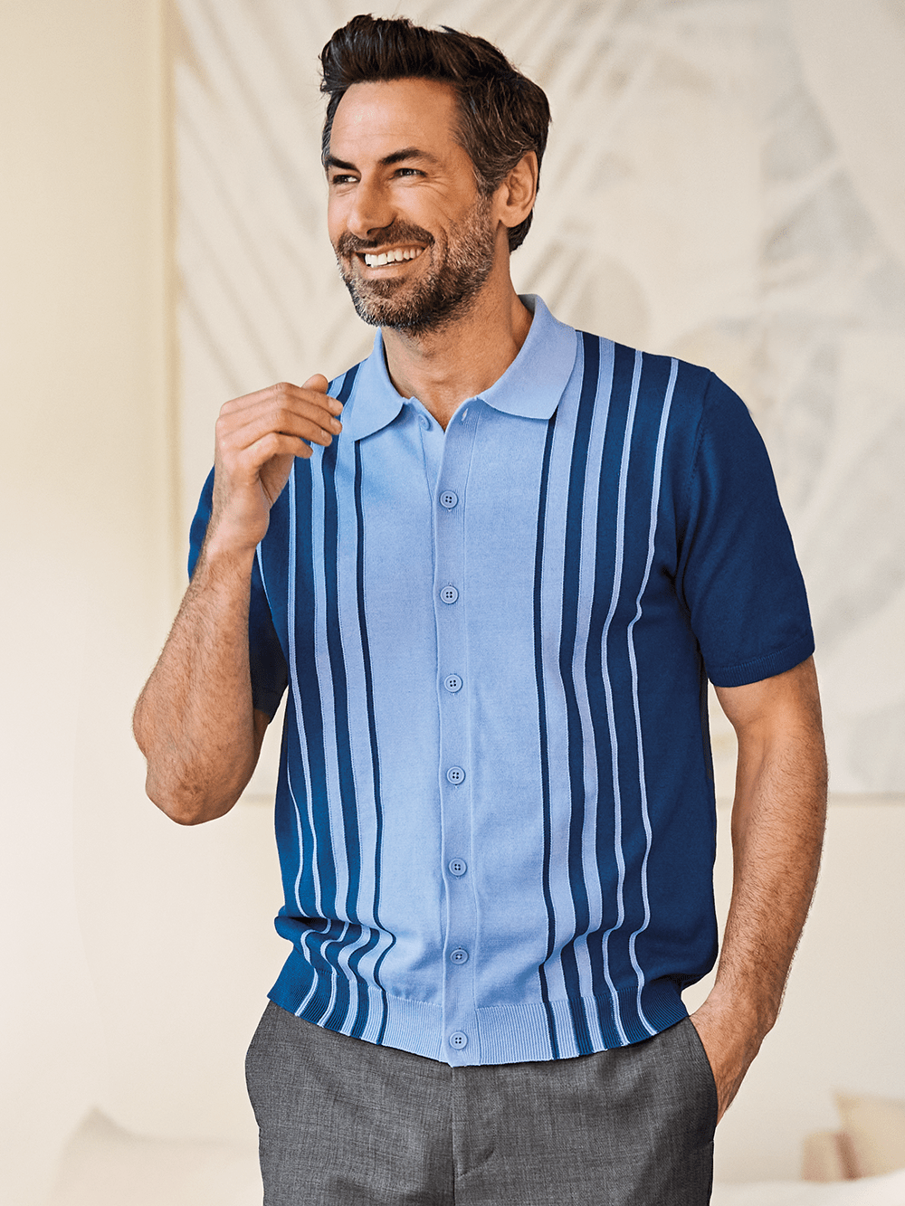 Alternate Image of Cotton Button Front Polo-1