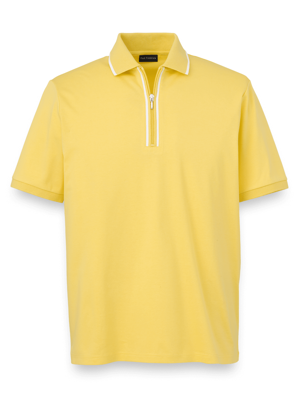 Product Image of Mercerized Cotton Quarter Zip Polo-Yellow