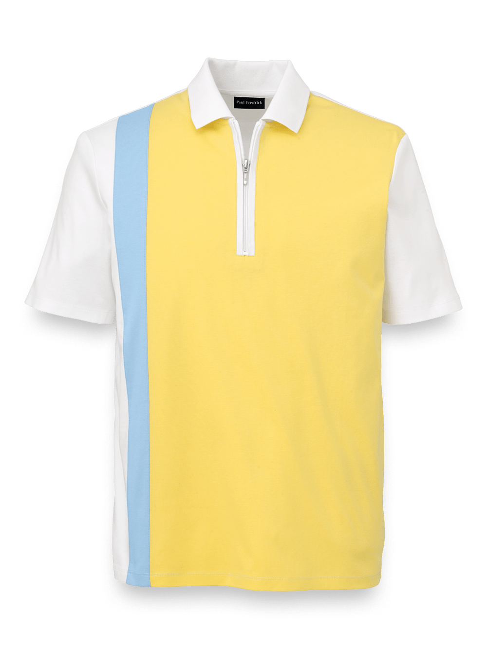 Product Image of Mercerized Cotton Quarter Zip Polo-Yellow