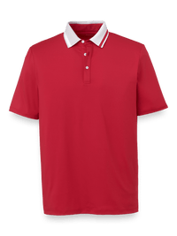 Performance Blend Three Button Polo - Red