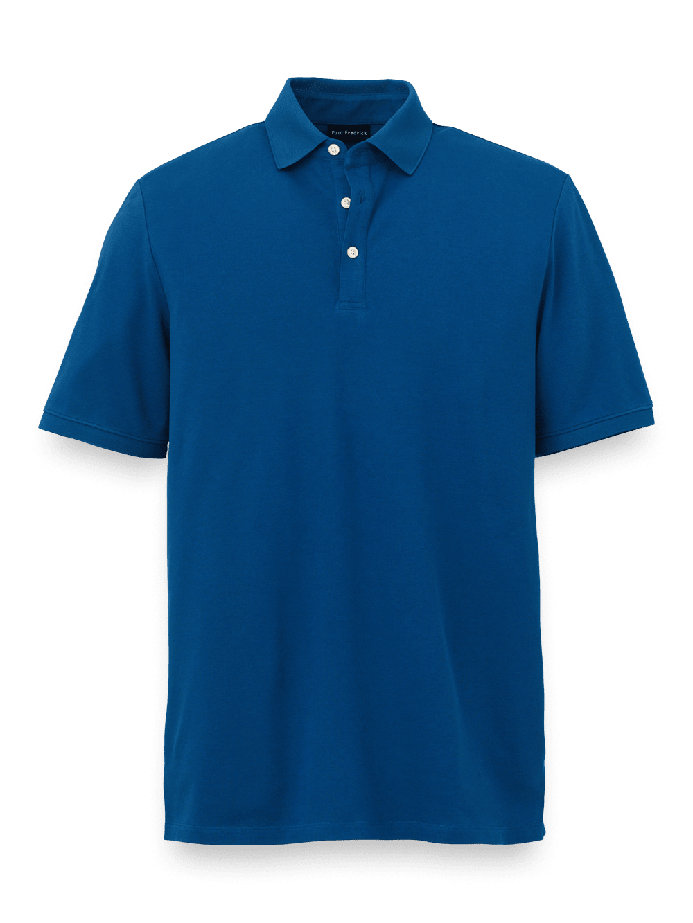 Product Image of Cotton Blend Three Button Polo-Navy