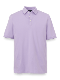 Cotton Blend Three Button Polo - Lavender