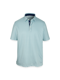 Performance Blend Three Button Polo - Navy/green