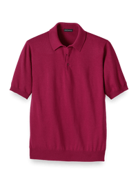 Supima Cotton Three Button Polo - Barberry