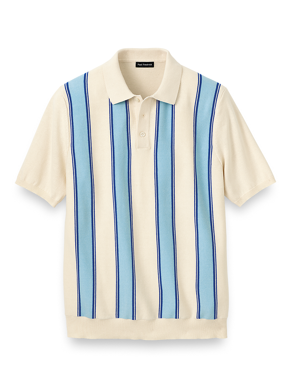 Product Image of Cotton Three Button Polo-Ivory