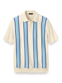 Cotton Three Button Polo - Ivory