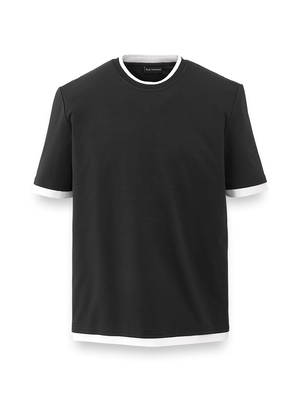 Product Image of Mercerized Cotton Crew Neck-Black