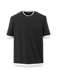 Mercerized Cotton Crew Neck - Black
