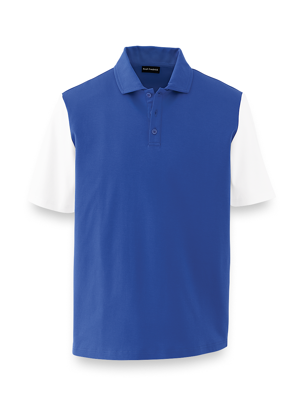 Product Image of Mercerized Cotton Three Button Polo-Cobalt