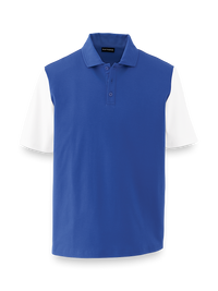 Mercerized Cotton Three Button Polo - Cobalt