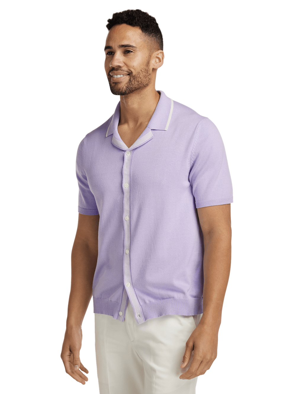 Alternate Image of Cotton Button Front Camp Collar Sweater-1