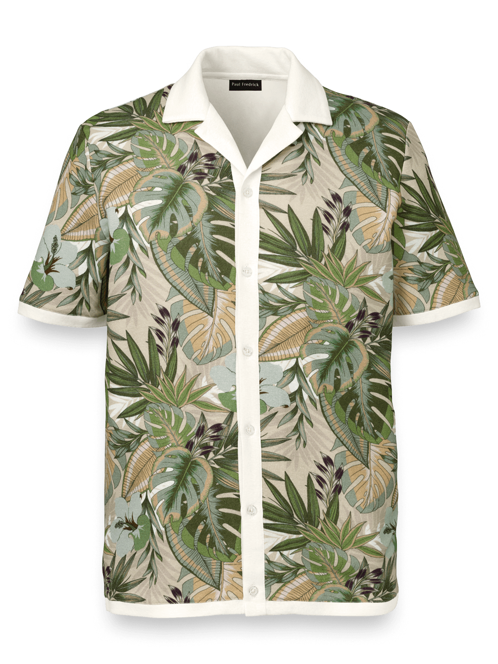 Product Image of Linen Blend Button Front Camp Collar-Multi