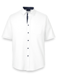 Cotton Button Front Polo - White