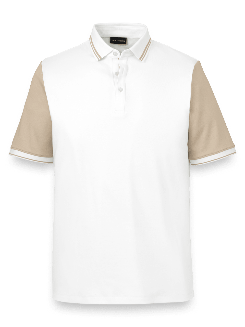 Product Image of Cotton Three Button Polo-White