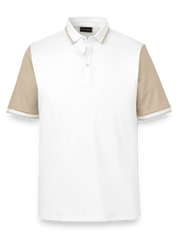 Cotton Three Button Polo - White