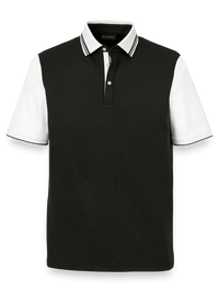 Cotton Three Button Polo - Black