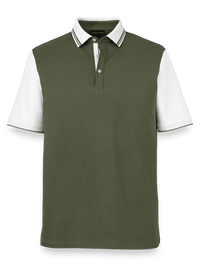 Cotton Three Button Polo - Olive
