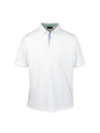 Cotton Blend Three Button Polo - White