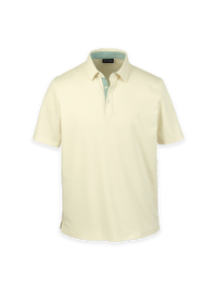 Cotton Blend Three Button Polo - Light Yellow