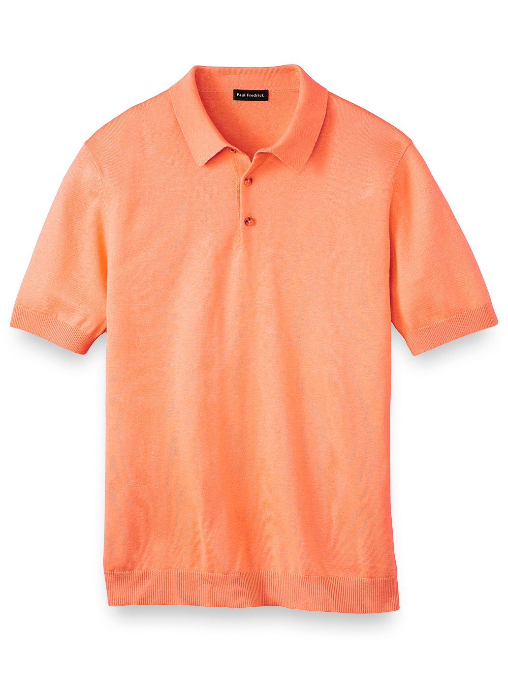 Product Image of Silk Cotton And Cashmere Three Button Polo-Melon