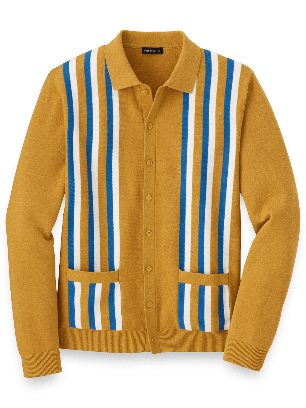 Product Image of Cotton Button Front Polo-Gold