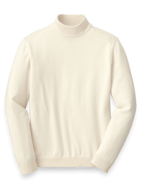 Supima Cotton Mock Neck Sweater - Ivory