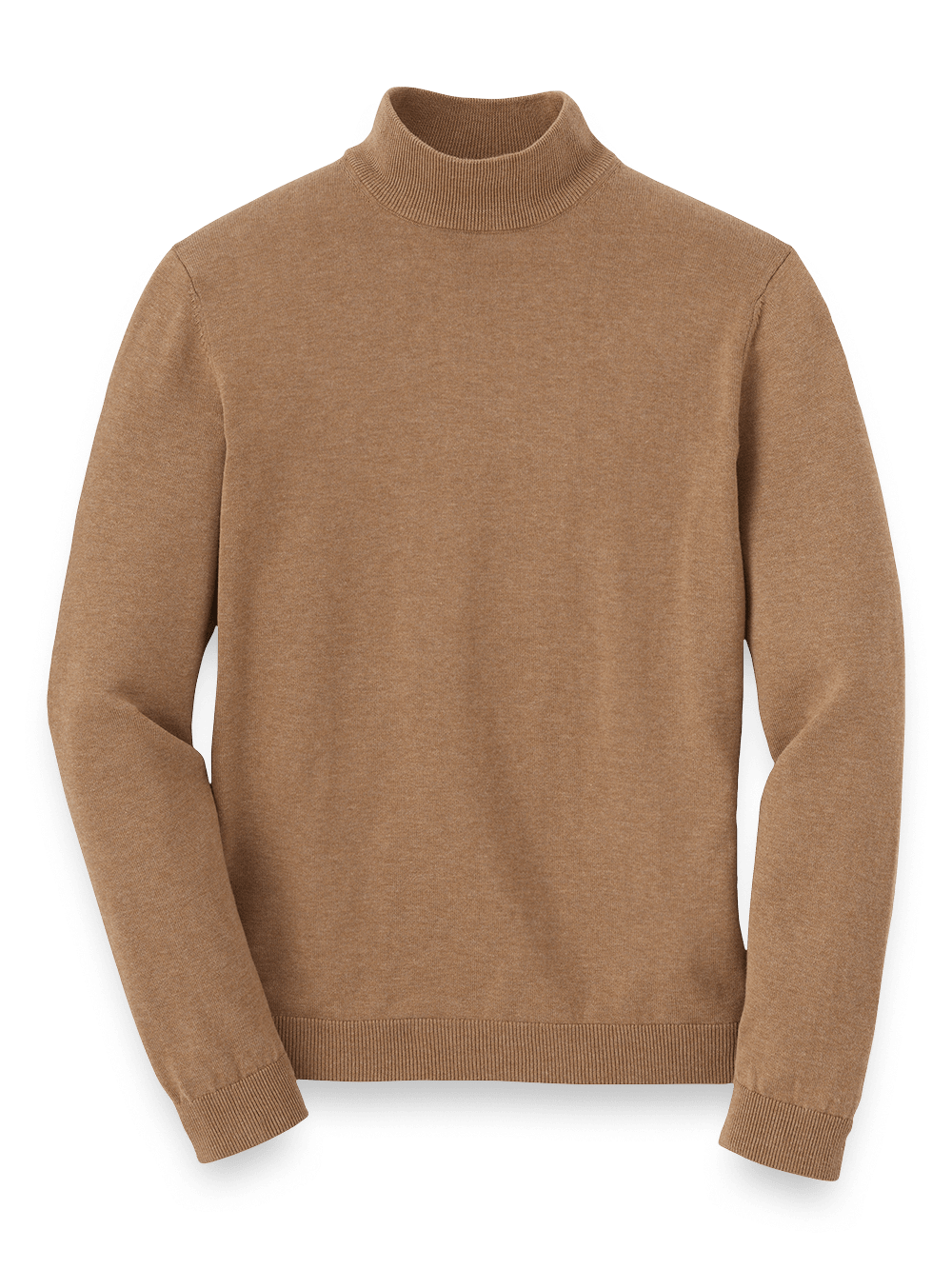 Product Image of Supima Cotton Mock Neck Sweater-Camel