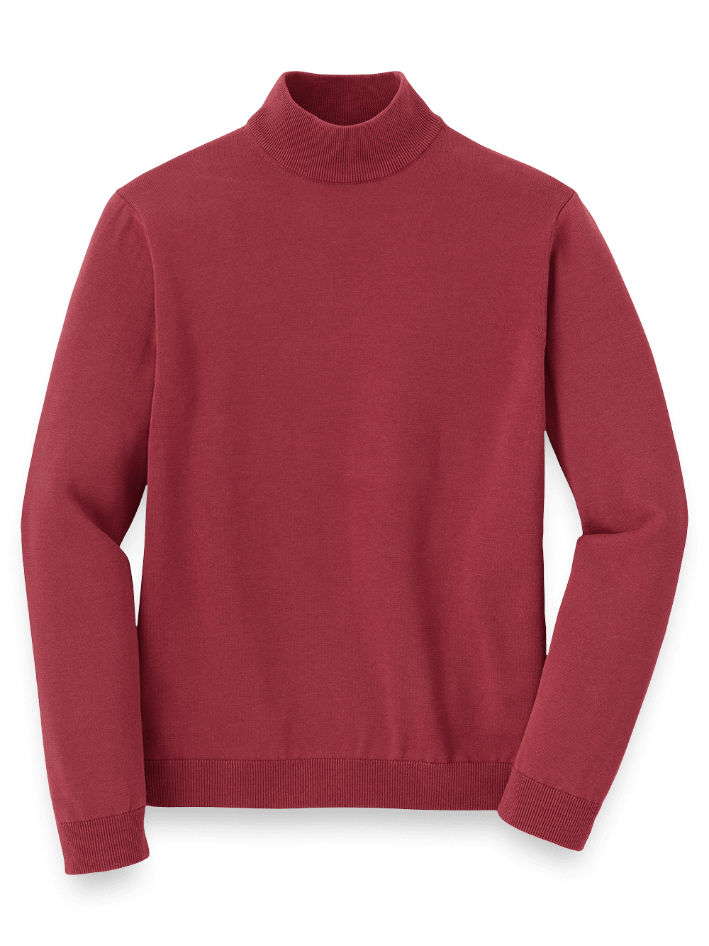 Product Image of Supima Cotton Mock Neck Sweater-Burgundy