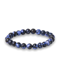 Semi Precious Bead Bracelet - Black/purple
