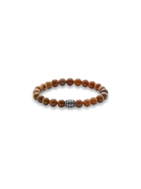 Semi Precious Bead Bracelet - Tan Multi