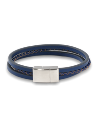Multiple Layer Leather Bracelet - Navy