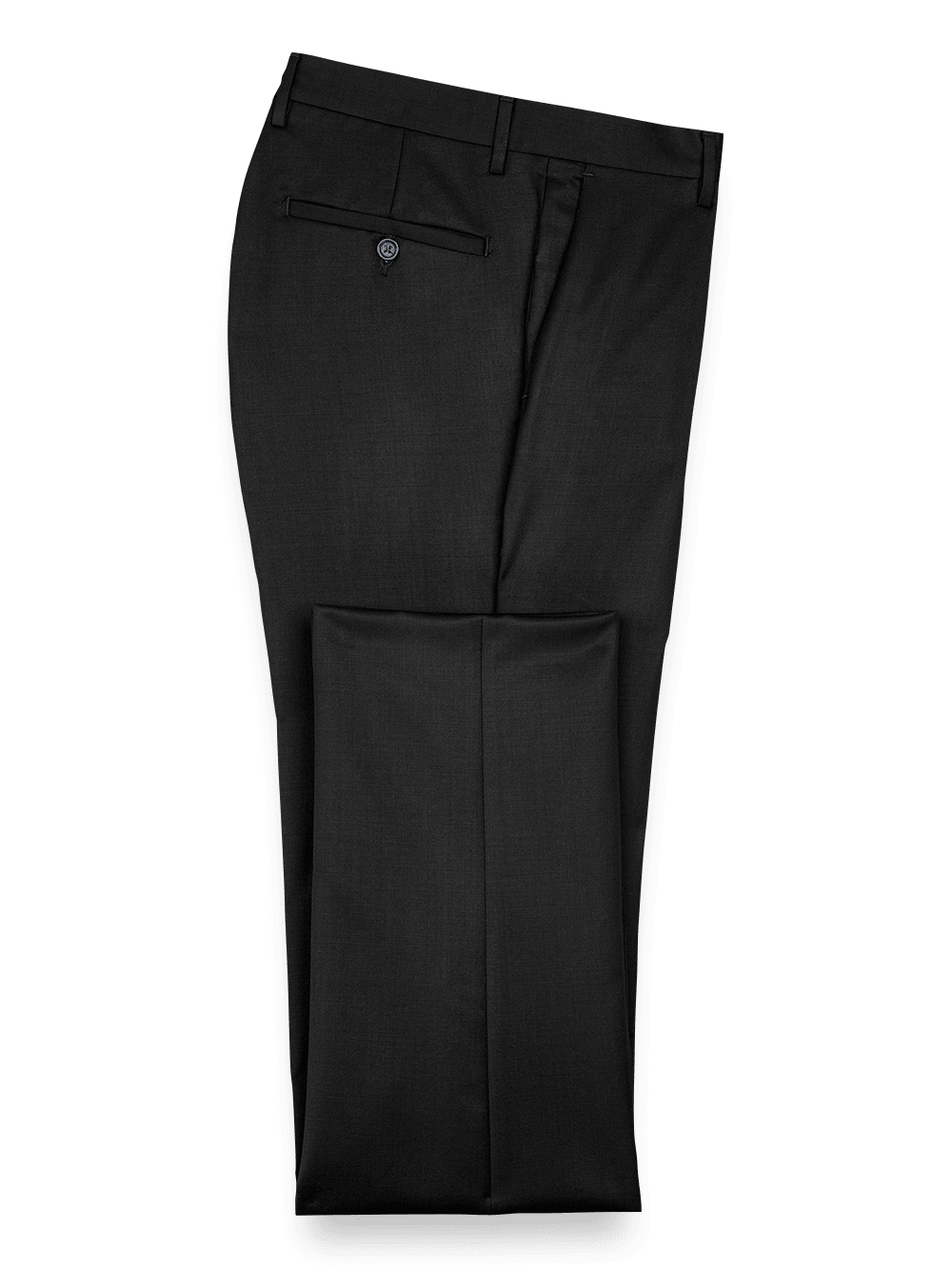 Product Image of Classic Fit Wool Gabardine Flat Front Pants-Black