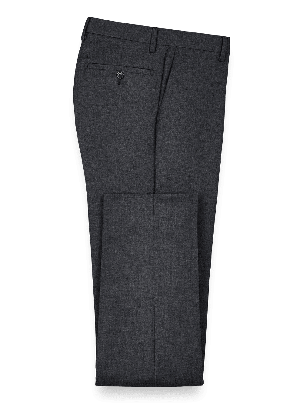 Product Image of Classic Fit Wool Gabardine Flat Front Pants-Charcoal