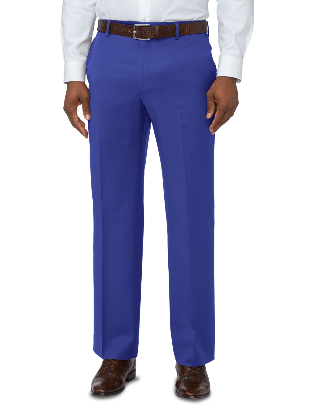 Product Image of Classic Fit Wool Gabardine Flat Front Pants-Indigo