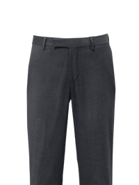 Classic Fit Wool Gabardine Flat Front Pants - Slate Blue
