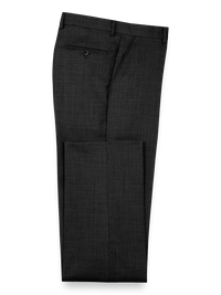 Sharkskin Flat Front Pants - Black