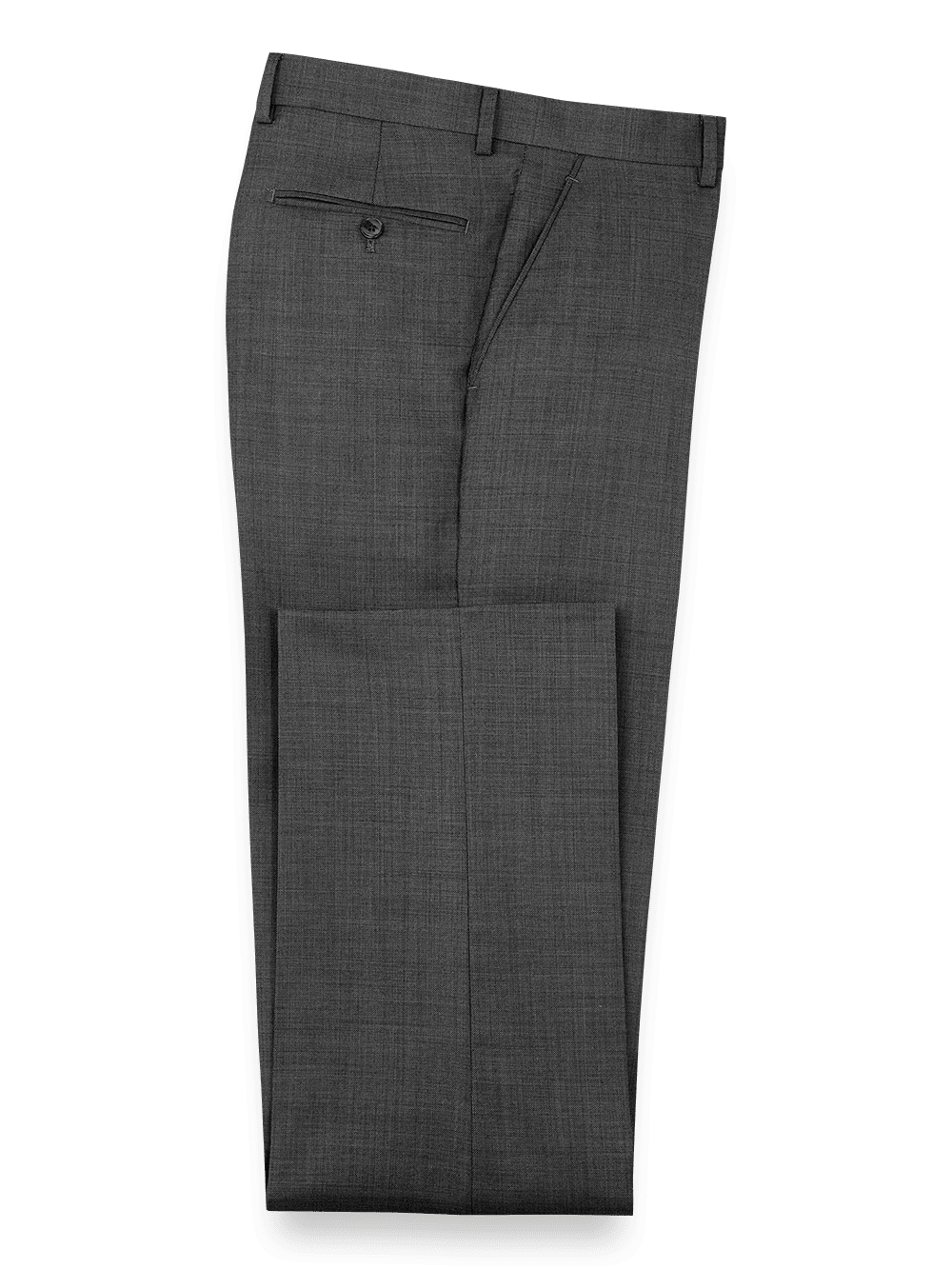 Product Image of Sharkskin Flat Front Pants-Charcoal#model_flat front