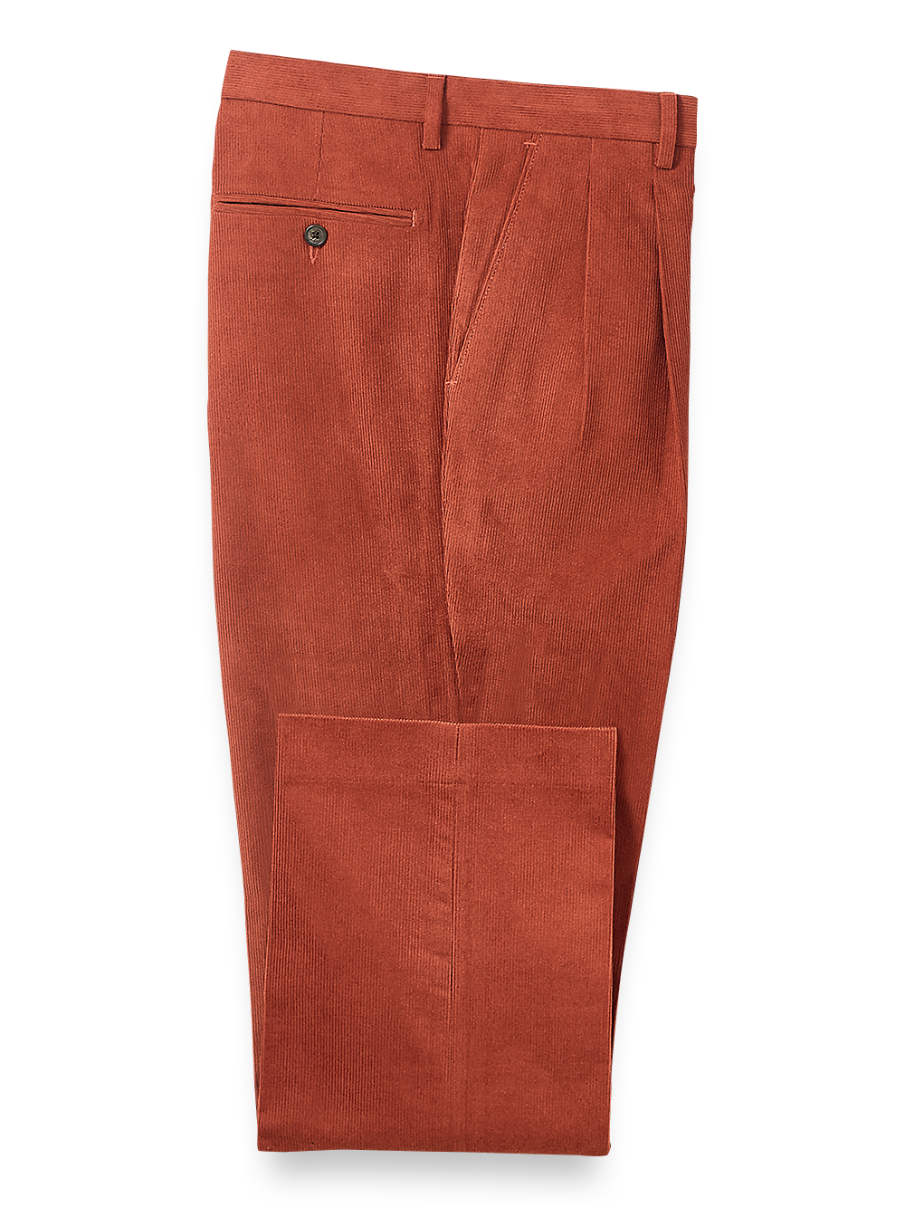 Product Image of Corduroy Pleated Pants-Rust#model_pleated front