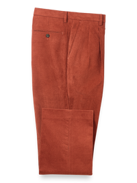 Corduroy Pleated Pants - Rust