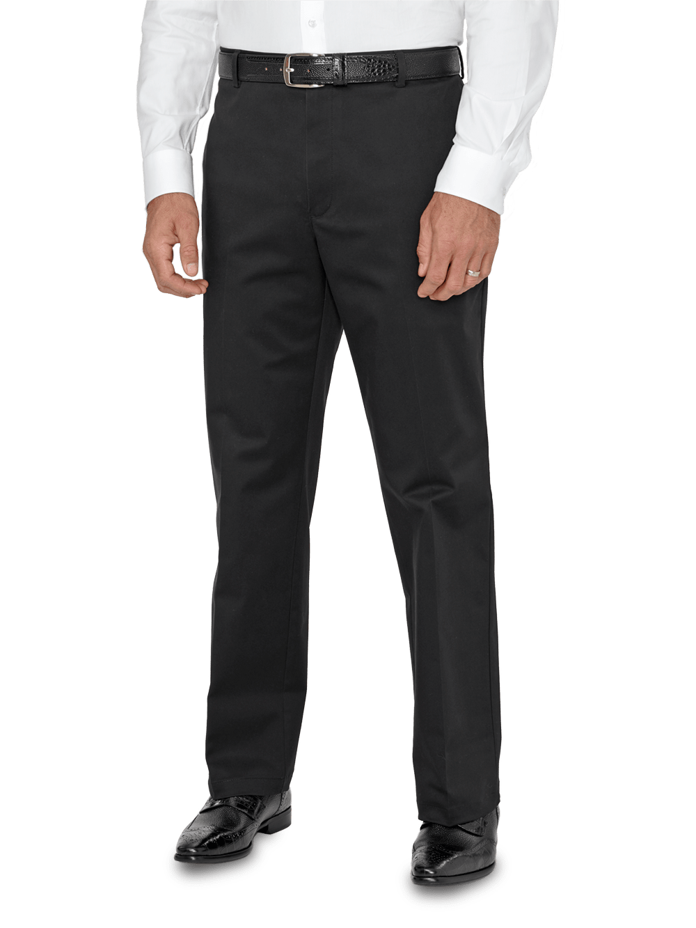 Product Image of Impeccable Flat Front Pant Non-iron Smart Stretch Waistband-Black