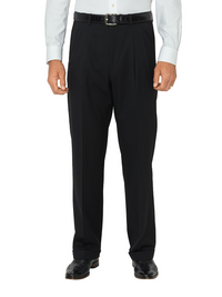 Super 120's Wool Pleated Pants - Black