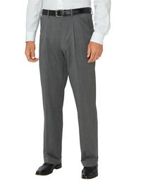 Super 120's Wool Pleated Pants - Black/white