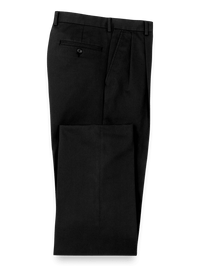 Non Iron Chino Pleated Pants - Black