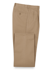 Non Iron Chino Pleated Pants - Dark Khaki