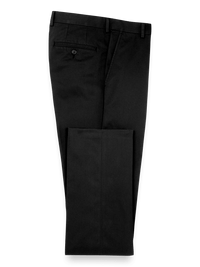 Non Iron Chino Flat Front Pants - Black