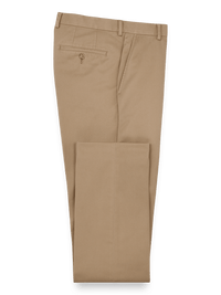 Non Iron Chino Flat Front Pants - Dark Khaki