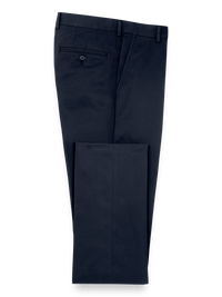 Non Iron Chino Flat Front Pants - Navy