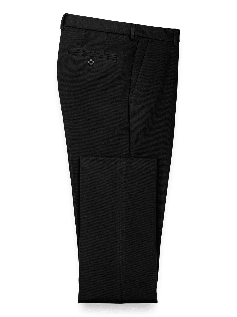 Product Image of Impeccable Cotton Chino Flat Front Pants-Black#model_flat front