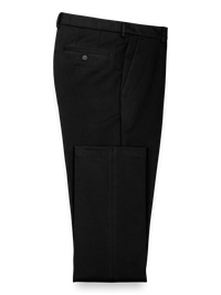 Impeccable Cotton Chino Flat Front Pants - Black